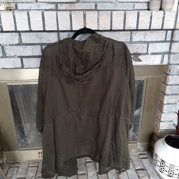 Olive Open Sheer Jacket - Picture 3 of 4